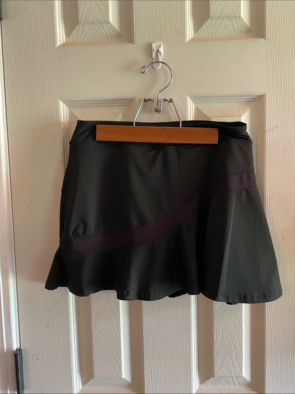 Flared Black Skater Skirt with Subtle Contrast Band